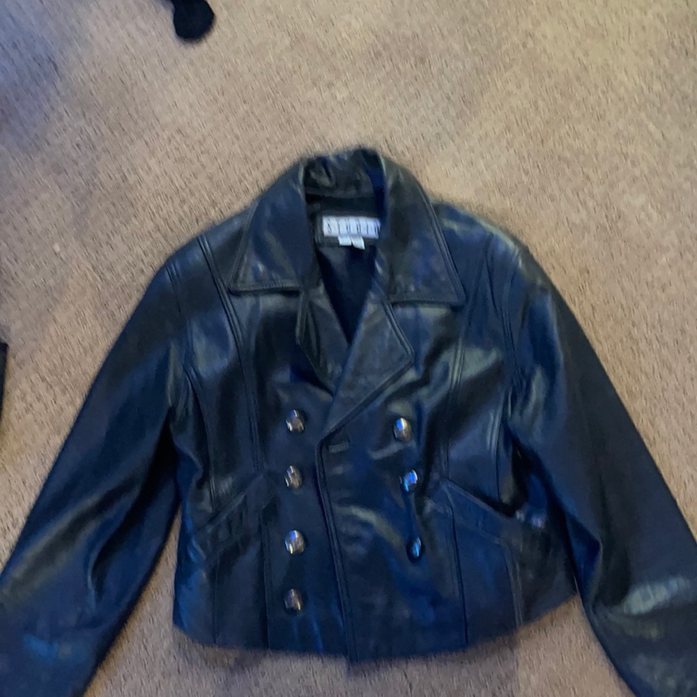 Studio Sienna leather coat size medium